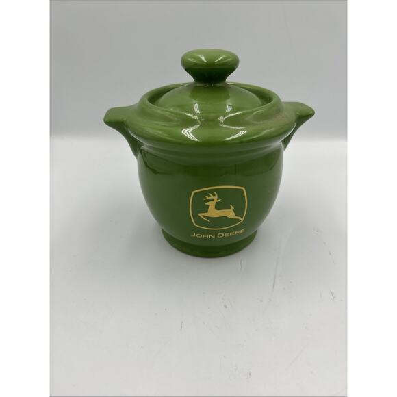 John Deere Other - John Deere Green Ceramic Cookie Jar Canister w Lid Licensed Deer Logo